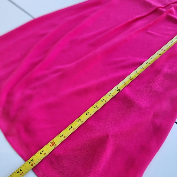 I.N. San Francisco Sleeveless Halter Neck Scalloped Chiffon Shift Dress Pink L - Picture 11 of 13